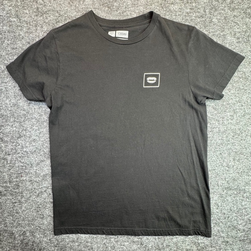Chomp Mongo Skate Team T-Shirt Small Black Skeleton Graphic Tee